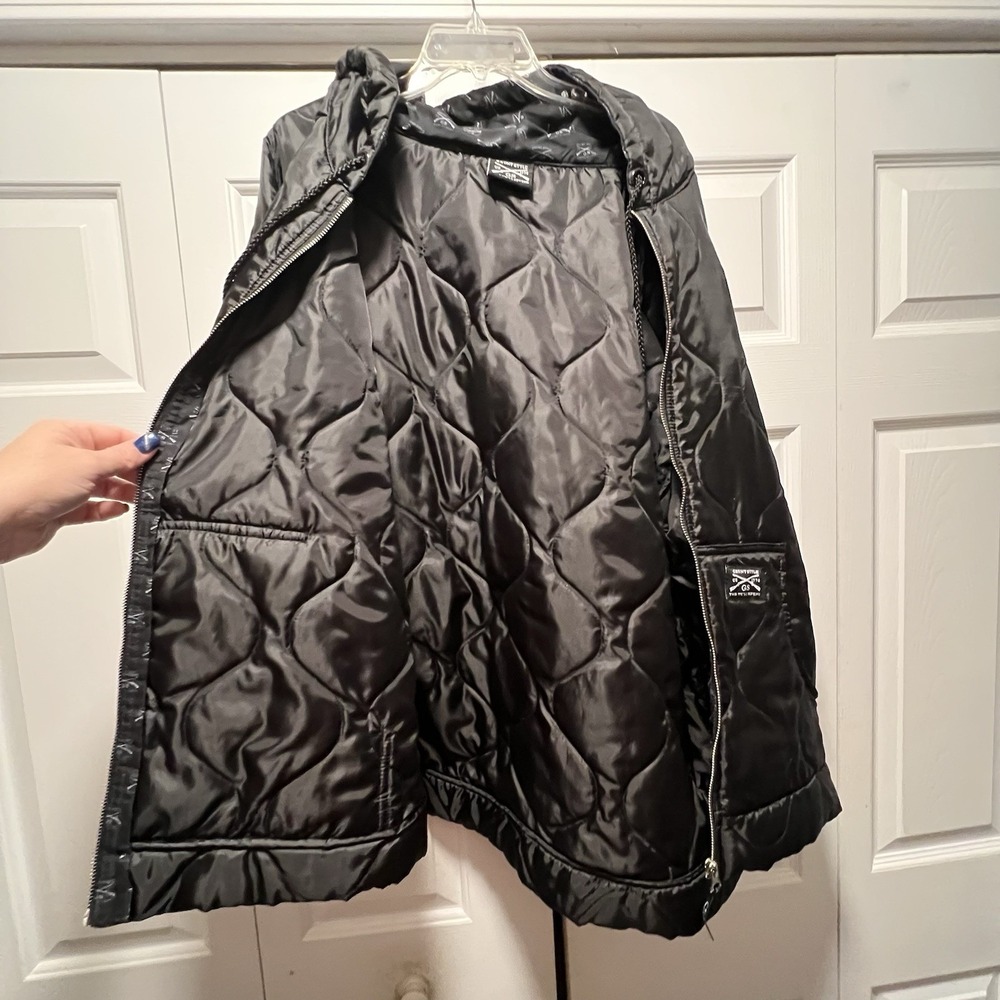 Grunt Style Woobie Hoodie Men's 2XL XXL Full Zip Quilted American Flag Patch - Picture 9 of 14